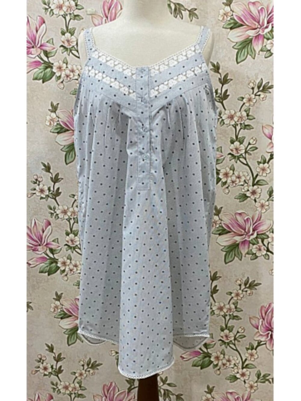 SoieRose Victorian Nightgown Cotton Lace Trim Cottagecore Slip Dress SR-1282